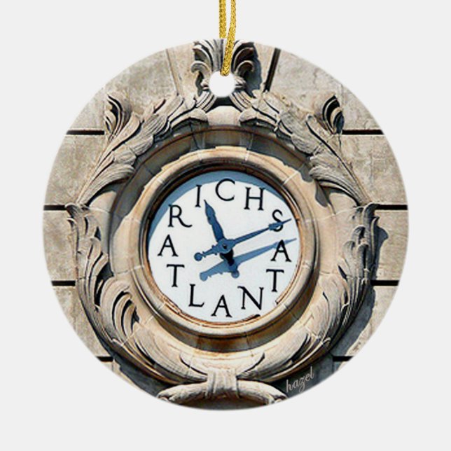 Reiche Uhr, reicher Uhrenatlanta, reiche Uhr Keramik Ornament (Vorne)