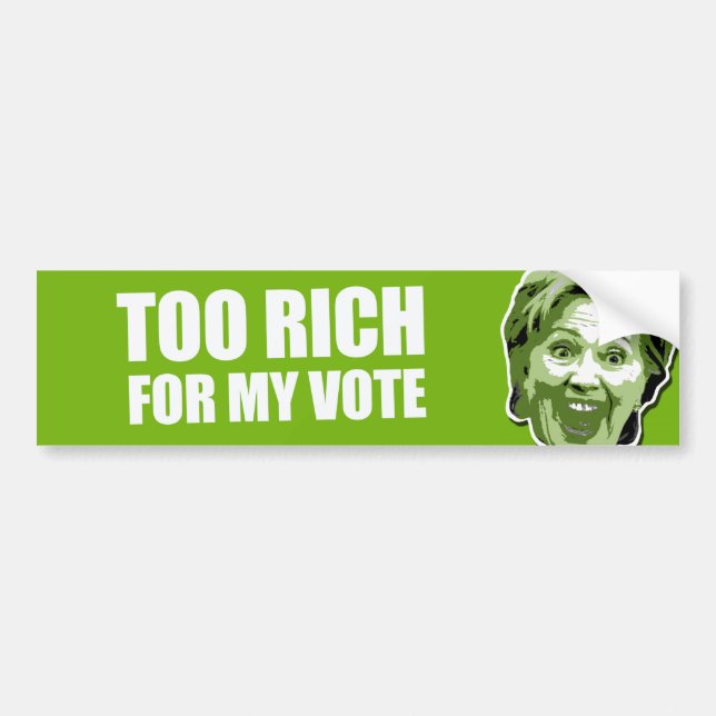 Reicher Autoaufkleber Hillary Clinton zu (Vorne)