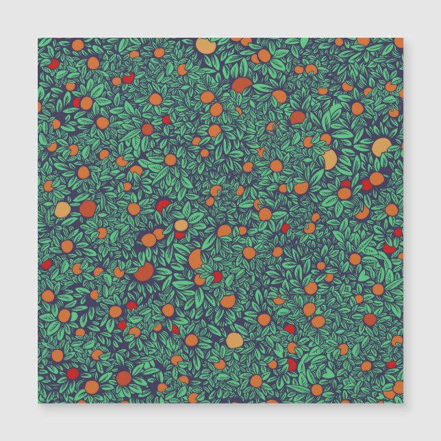 Reicher Orchard: Vintages Baummuster. Magnetkarte (Vorderseite)