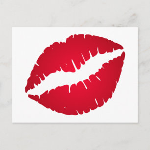 Reicher roter Lippenstift Postkarte