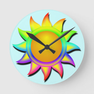 REICHER UND FARBENFROHER SONNENSCHEIN RUNDE WANDUHR