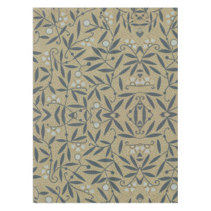 Reiches Blumenmuster mit dunkelblauen Ranken Tischdecke