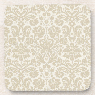 Reiches florales Art Nouveau-Muster beige Untersetzer