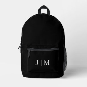 Reiches schwarzes anpassbares Monogramm Luxuriös M Bedruckter Rucksack