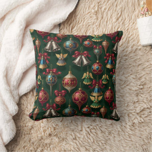 Reiches traditionelles rotes Gold-Ornament-Kugel-D Kissen