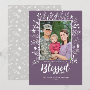 Reiches Weihnachten Lila Holiday Flat Card Einladung