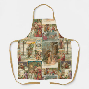 Reichhaltige Vintage-Vater-Christmas-Collage Schürze