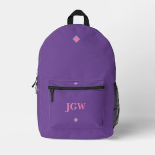 Reichhaltiges Lila-rosa, benutzerdefiniertes monog Bedruckter Rucksack