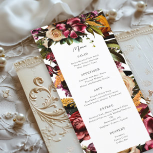 Reichhaltigkeit der Frühlingsblütenhochzeit Menükarte