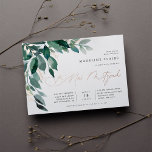 reichlich Foliage | Nai Mitzvah Folieneinladung<br><div class="desc">Die elegante b'nai mitzvah-Einladung bietet Aquarellfarben-Eukalyptus-Blätter und grüne Blattkaskade aus der oberen links Ecke,  die mit Goldfolienakzenten der Rose geschmückt ist. Personalisieren Sie mit Ihrer Tempelzeremonie und Feiern Details auf der rechten Seite ausgerichtet. Die Karten werden zu einem festen Waldgrün umgeschaltet.</div>