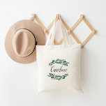 reichlich Foliage Personalisiert Tragetasche<br><div class="desc">Die elegante personalisierte botanische Tasche in elegantem Kalligraphieskript,  umgeben von üppiger botanischer Vegetation und eukalyptusfarbenen Blätter.</div>