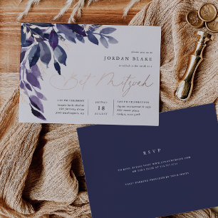 reichlich Foliage Violet Botanical Bat Mitzvah Folieneinladung