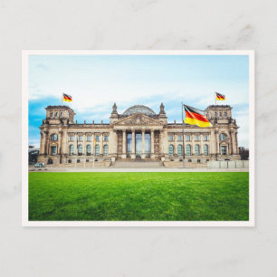 Reichstagsgebäude Berlin Deutsche Flagge Foto Postkarte