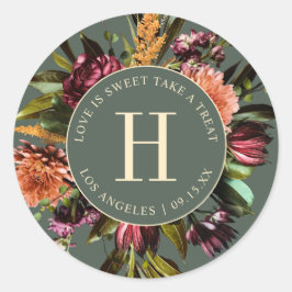 Reichtum des Frühlings farbenfrohe Hochzeit Grün Runder Aufkleber