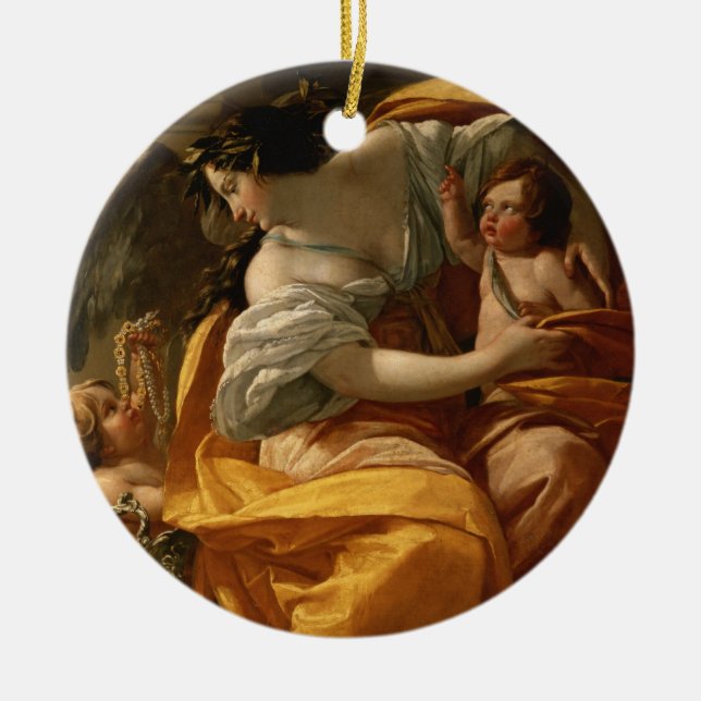 Reichtum (Öl auf Leinwand) Keramik Ornament (Vorne)