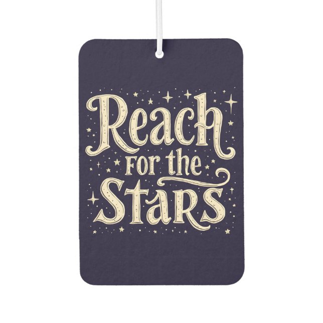 Reichweite für die Himmelstypografie Kunst Autolufterfrischer (Vorderseite)