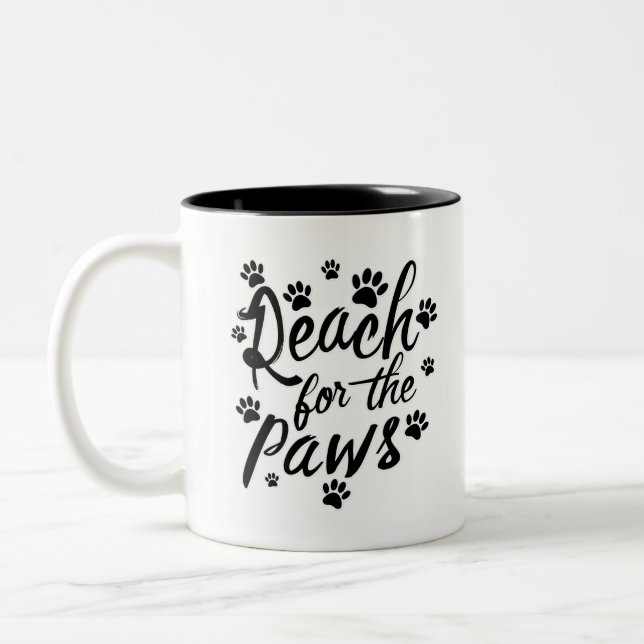 Reichweite für die Paws-Typografie Zweifarbige Tasse (Links)