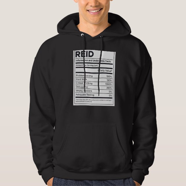 Reid Ernährungsinformation Problem lösen Hoodie (Vorderseite)