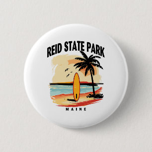 Reid State Park Maine Surfbrett Surfen Männer Frau Button