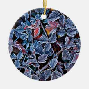 Reif auf Herbstlaub, Oregon Keramik Ornament