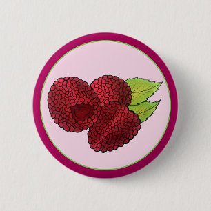 Reif Fresh Summer Red Himbeeren Früchte Berry Button