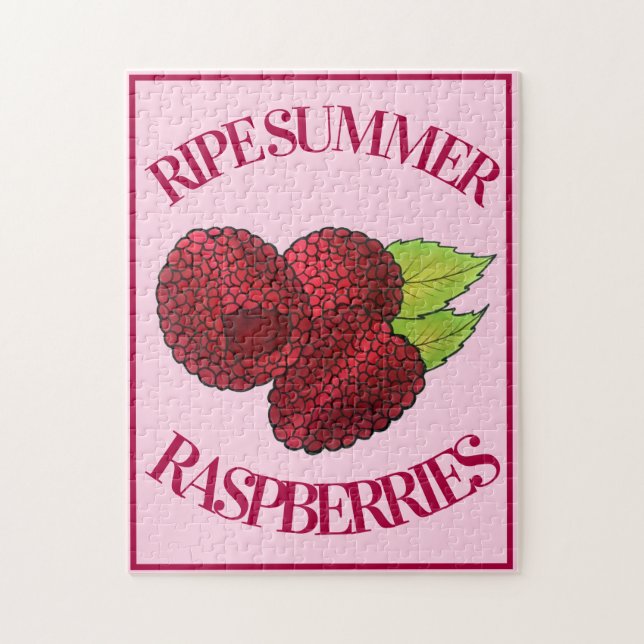 Reif Fresh Summer Red Himbeeren Früchte Berry Puzzle (Vertikal)