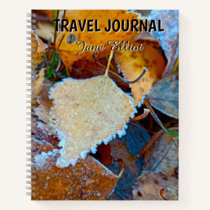 Reif herbstliche Blätter Individuelles Reise Notizbuch