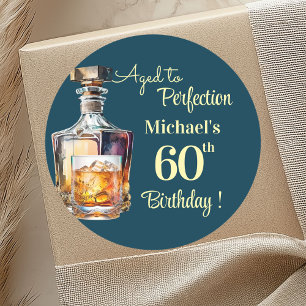 Reif zum perfekten Männer 60. Whiskey Geburtstag Runder Aufkleber