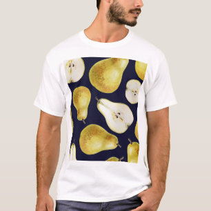 Reife Birne, schwarzer Hintergrund, Gartenkunst T-Shirt