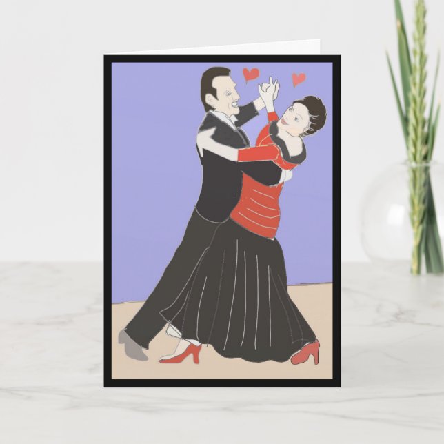 Reife Couple Dancing, Grußkarte Feiertagskarte (Vorderseite)