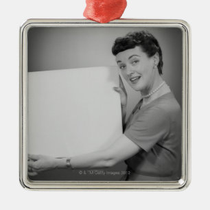 Reife Frau Silbernes Ornament