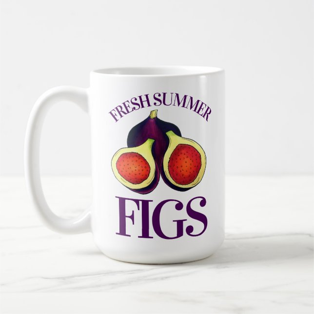 Reife Frische Sommerfiguren Feigenbaum Kochen Kaffeetasse (Links)