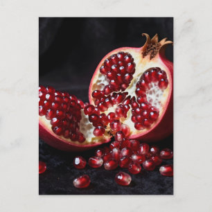 Reife Granatapfelsamen Saftige Frucht Dramatisch Postkarte