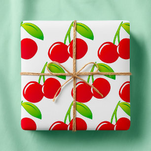 Reife leuchtend rote Kirschen Geschenkpapier