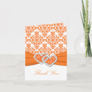 Reife Orange Damask Danke Note Card