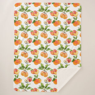 Reife Pfirsiche, Aprikosen und Pflaumen Fruchtmust Sherpadecke