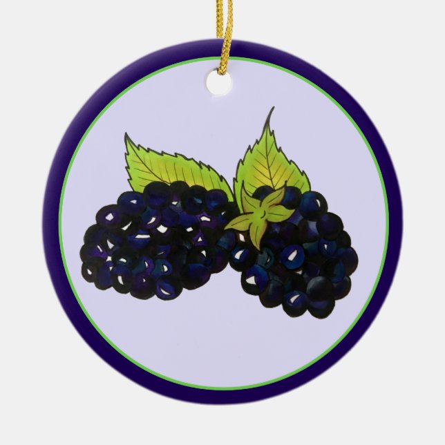 Reife Sommer BlackBerry BlackBerry Berry Berries Keramik Ornament (Vorne)