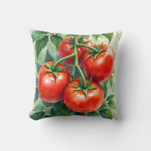 Reife Tomatenranke Aquarell Frisch Kissen