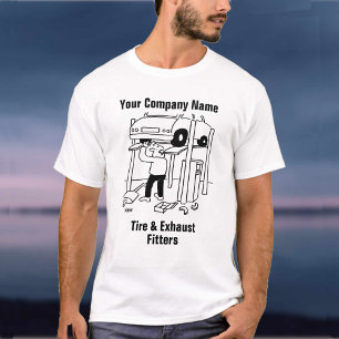 Reifen- & Auspuffmonteur Cartoon T-Shirt