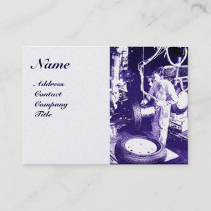 REIFEN , AUTOMOBIL, Kfz-Reparaturgarage, Monogramm Visitenkarte