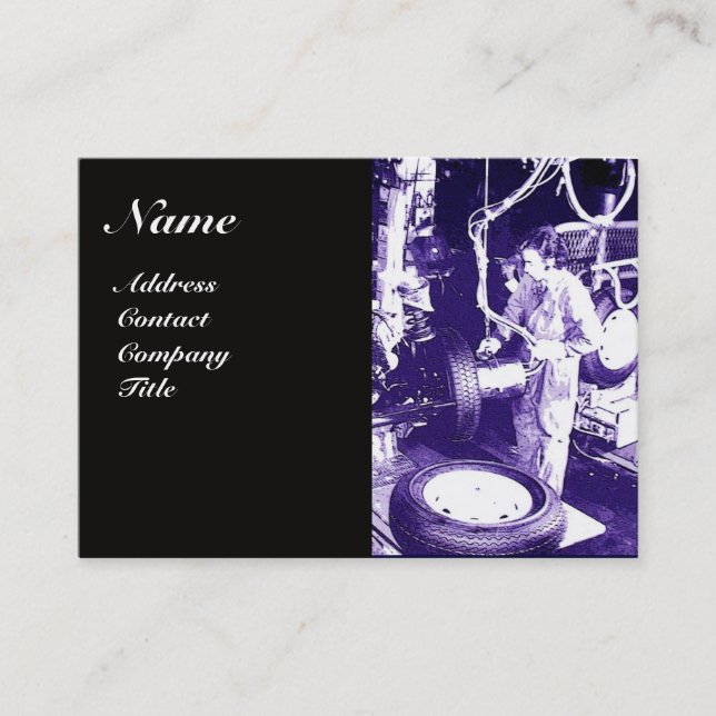 REIFEN, AUTOMOTIV, Kfz-Reparaturgarage, Schwarz, M Visitenkarte (Vorderseite)