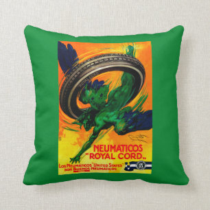 Reifen Royal Cord Vintage Poster Europa Kissen