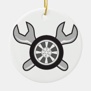 Reifen und Wrenches Keramik Ornament