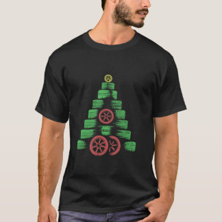 Reifen Weihnachtsbaum Funny Car Mechanische Weihna T-Shirt