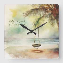 Reifenausschlag - quadratische wanduhr