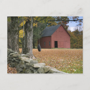 Reifenschwung entlang einer Straße in Südvermont, Postkarte