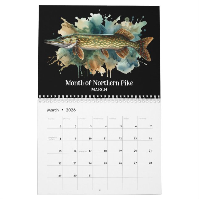 Reihe Aquarellfarben: 2 Kalender für die Fischzeit (Mär 2026)