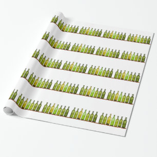 Reihe der Flaschen Geschenkpapier