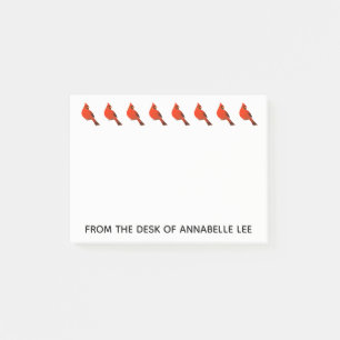 Reihe der Kardinäle personifizieren Post-it Klebezettel