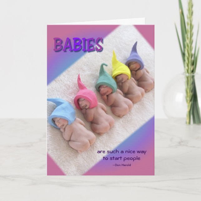 Reihe der schlafenden Babys, Polymer-Lehm-Elfe Karte (Vorderseite)